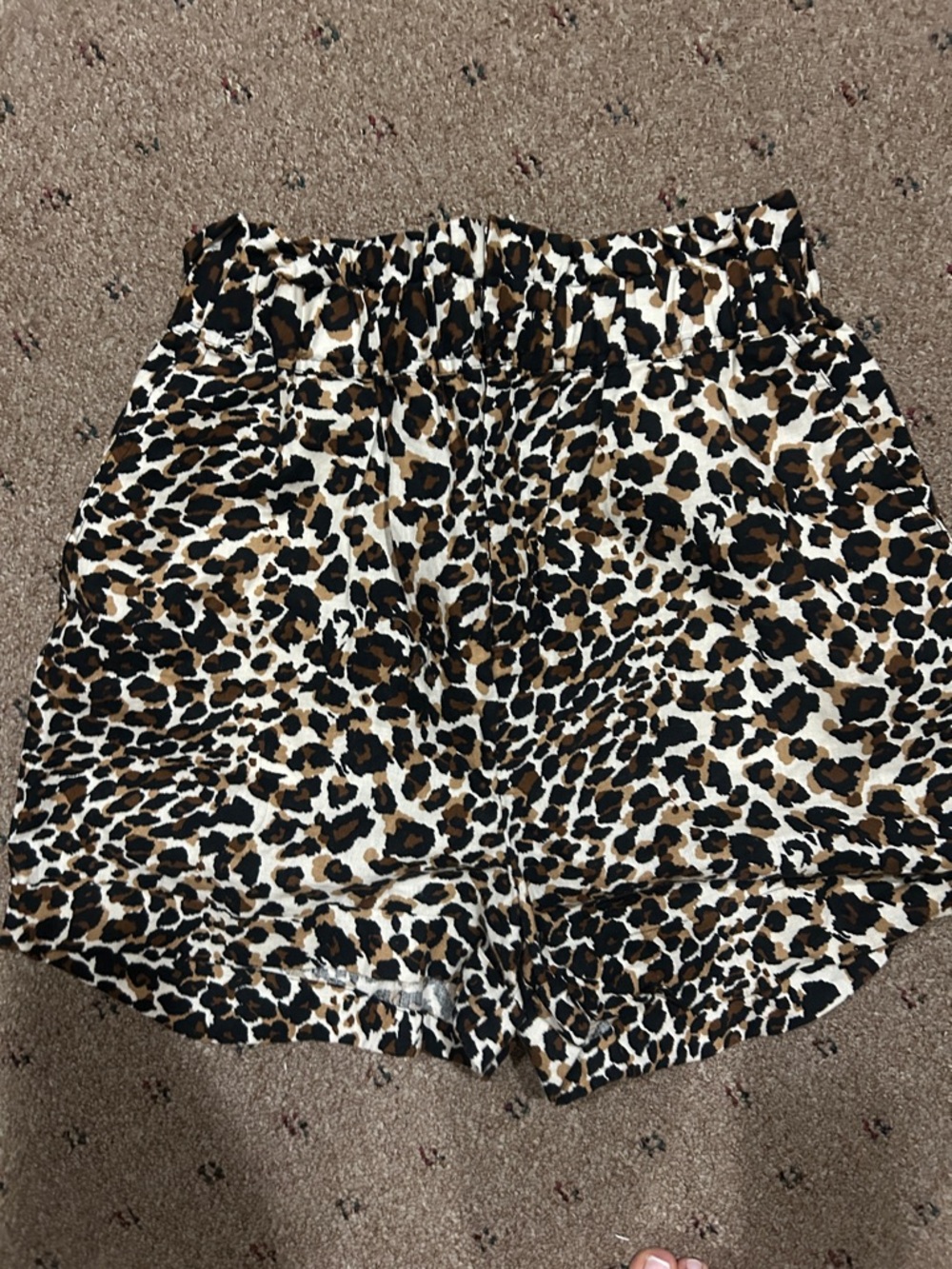Express Leopard Print High-Waist Women’s Shorts - Brown/Black/White